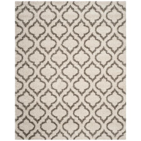 Flowers First 6 x 9 ft. Hudson Shag Power Loomed Rug, Ivory & Grey - Medium Rectangle FL1874482
